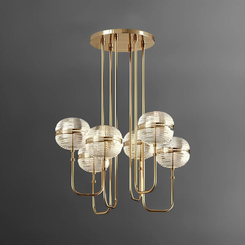 BUY online Premium Metal Glass Chandelier by Gloss (0827/6) - Best Chandelier for Home decor