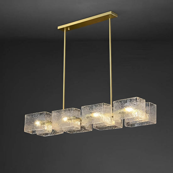 Purchase Metal Glass Chandelier by Gloss (0932/8 Rectangle) - Best Chandelier for home decoration