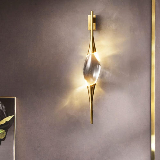 Gold with Clear Glass LED Wall Light by Gloss (MB8801-1L)