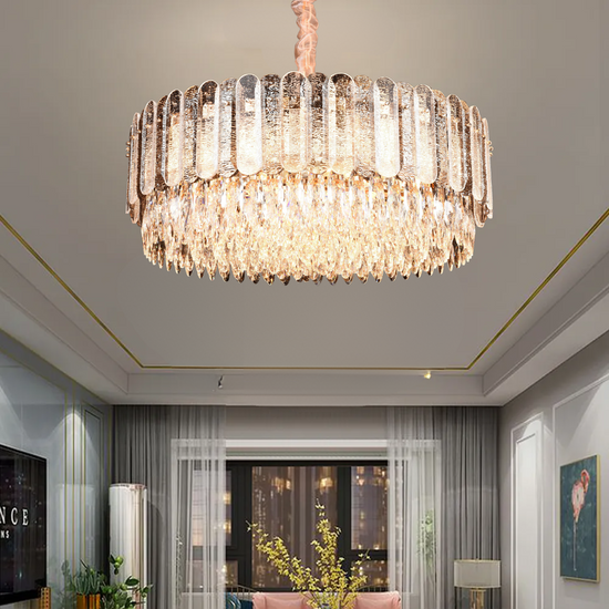 Premium Clear Crystal Rose Gold K9 Chandelier by Gloss (6212)