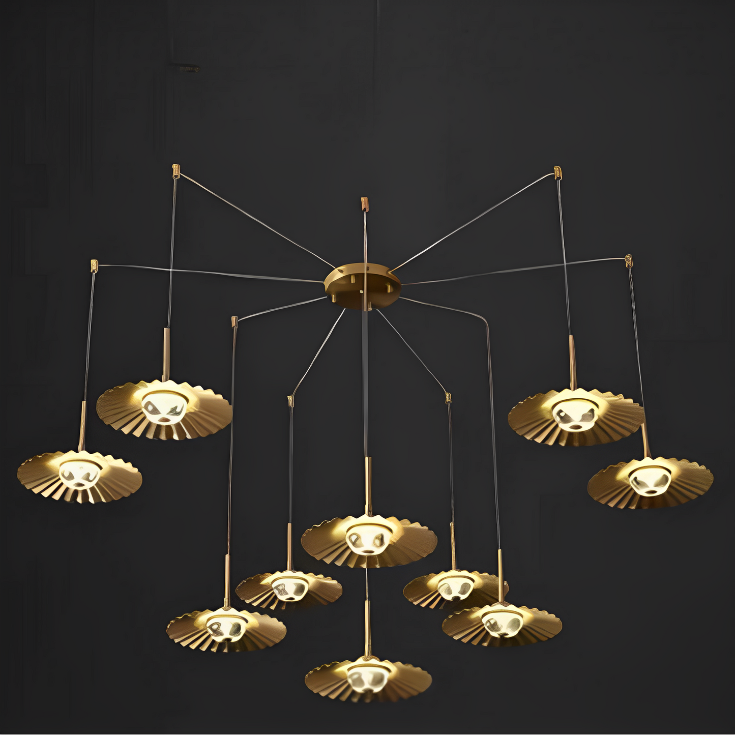 Natural Metal Brass LED Chandelier by Gloss (6442/10)
