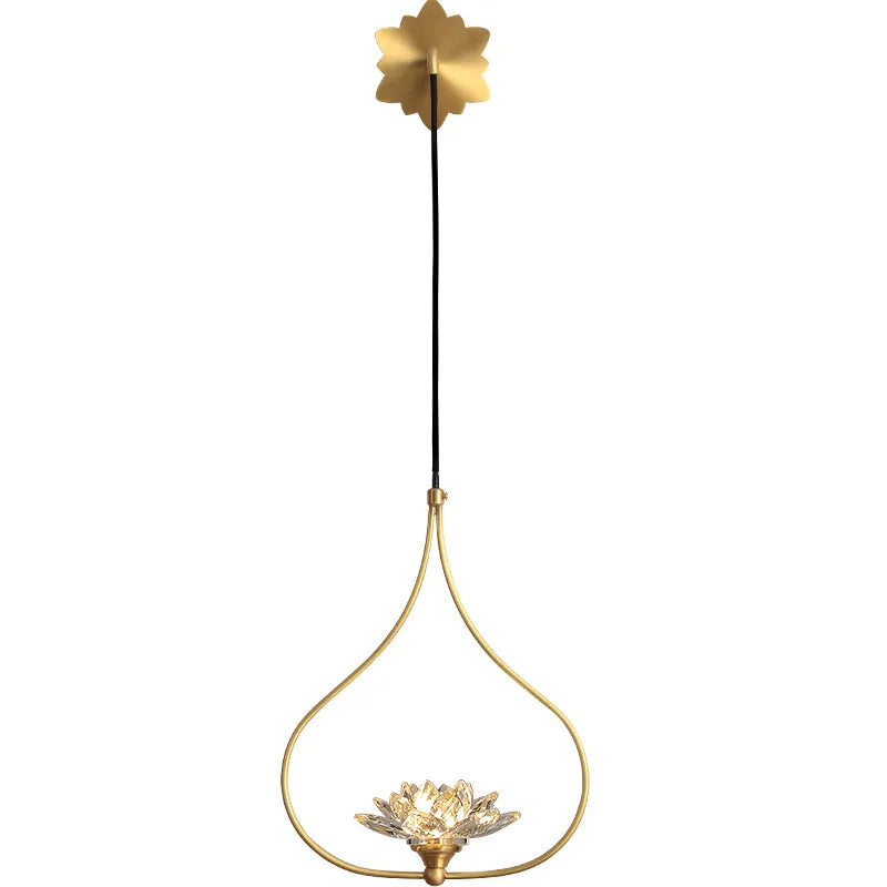 Premium Modern Brass Clear Lotus Crystal LED Wall Lamp by Gloss (6601)