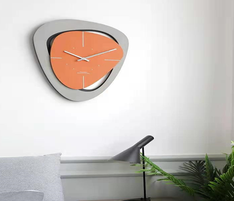 In Gray and Orange LED Wall Clock by Gloss (7708)