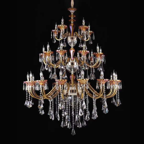 Luxury Glass Metal Double Height Chandelier by Gloss (78809)