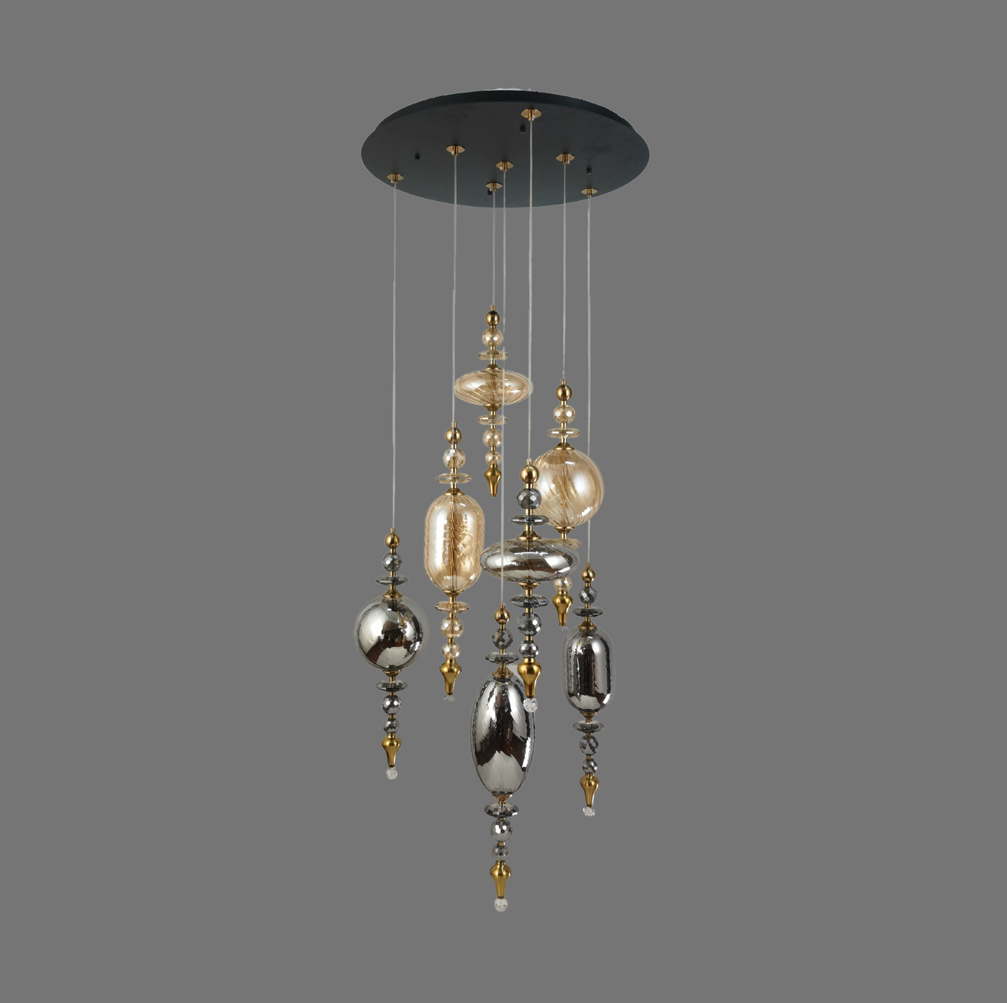 Luxury Crystal Amber Smokey LED Chandelier by Gloss (A1933/7/A3)