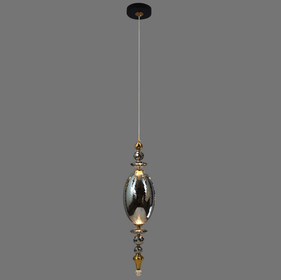 Luxury Amber and Smokey Crystal LED Pendant Light by Gloss (A1933/A/A3)