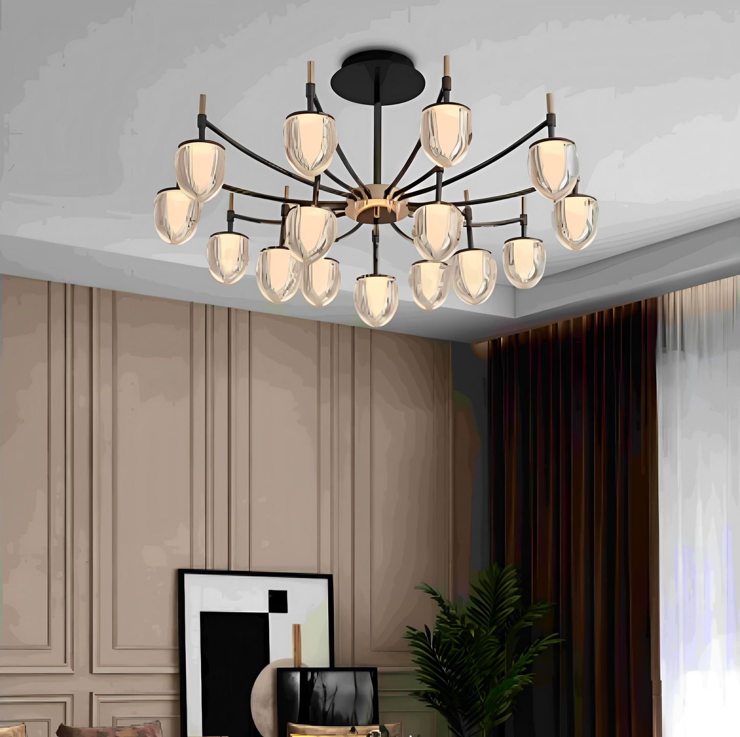 Metal Acrylic LED Chandelier by Gloss (C0737-15A)