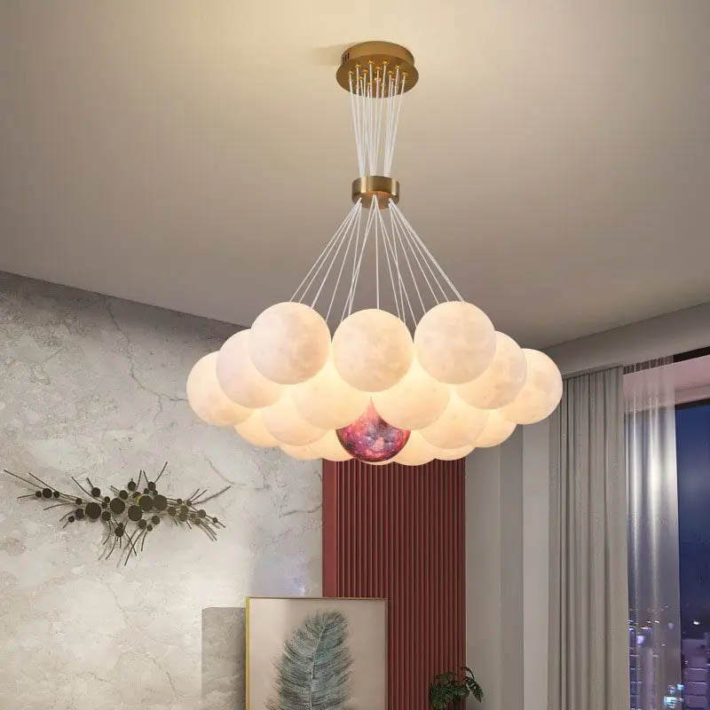 BUY ONLINE Moon Ball Chandelier by Gloss (L9047/19L) at Ashoka Lites - Best Chandelier for Living Room decor