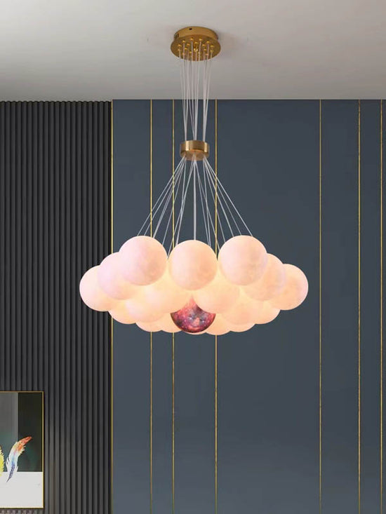 BUY Moon Ball Chandelier by Gloss (L9047/19L) at Ashoka Lites - Best Chandelier for Living Room decor