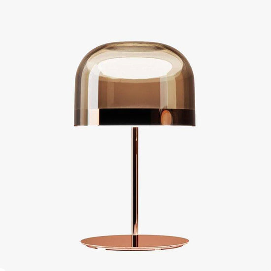 Postmodern Unique creative Design Iron Glass LED Hardware Morden Rose Gold and Amber Glass Table Desk Lamp for Bedroom, Living Room ,Hotels room by Gloss (MT3203-S)
