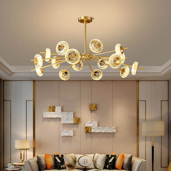 BUY ONLINE Luxury North Copper LED Crystal Chandelier by Gloss (L9005/18) - Best Chandelier for home decor