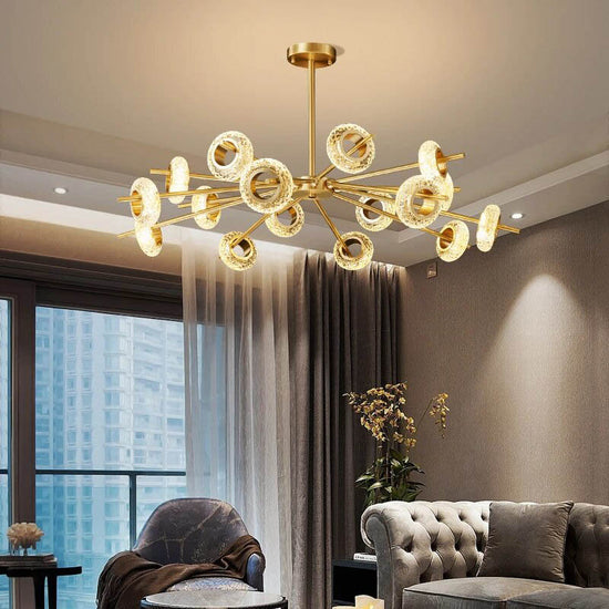 Luxury North Copper LED Crystal Chandelier by Gloss (L9005/18) - Best Chandelier for Living Room decor