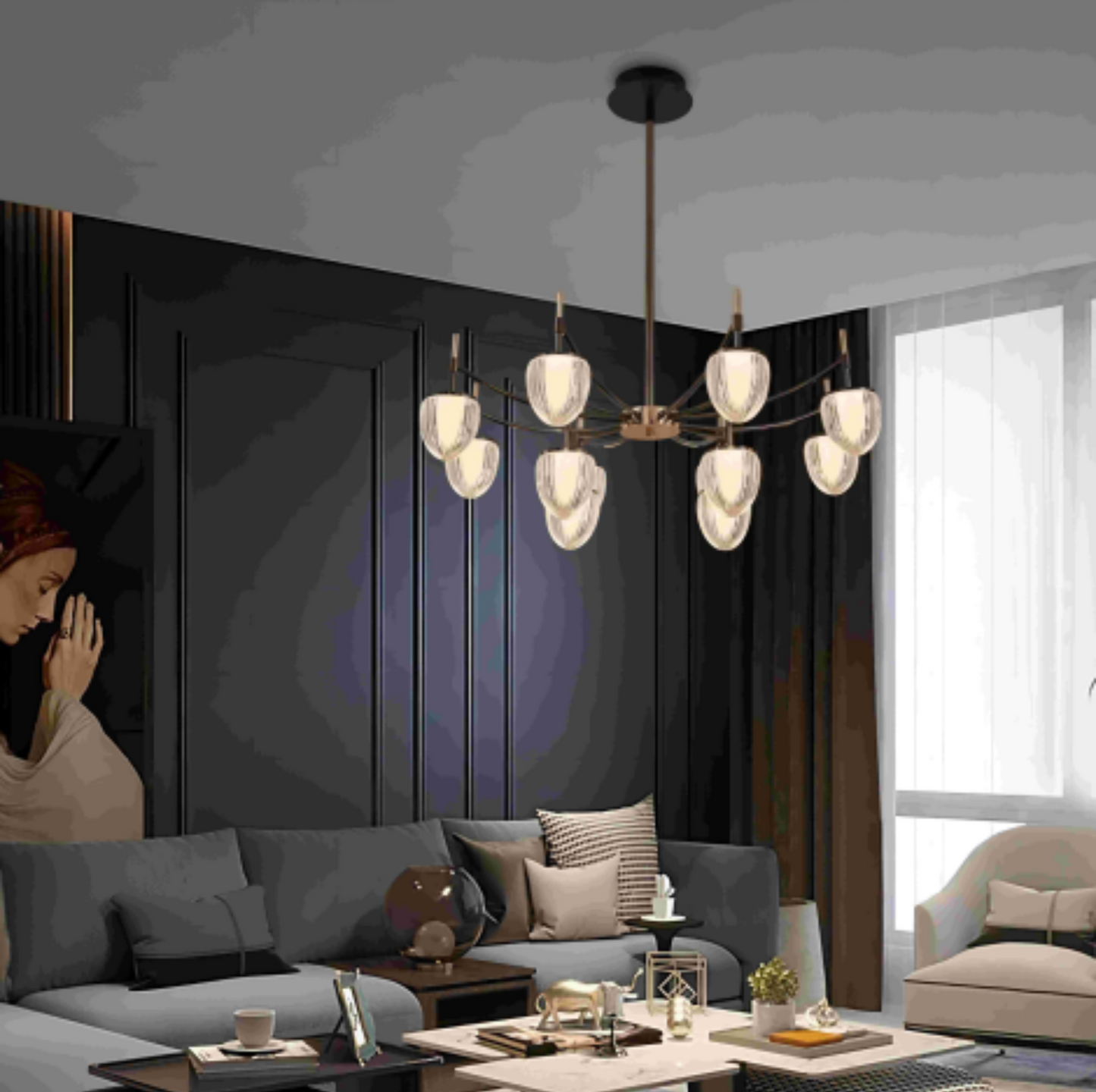 Metal LED Chandelier by Gloss (P0737-12A)