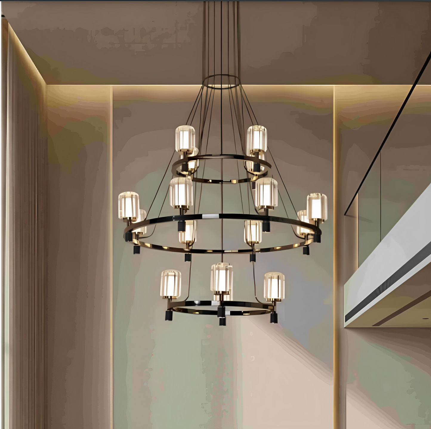 Lumina Elegant Double Height LED Chandelier by Gloss (P0738-16A)