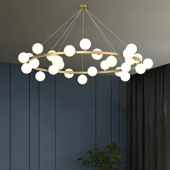 Glass and Brass Chandelier by Gloss (0987/28)