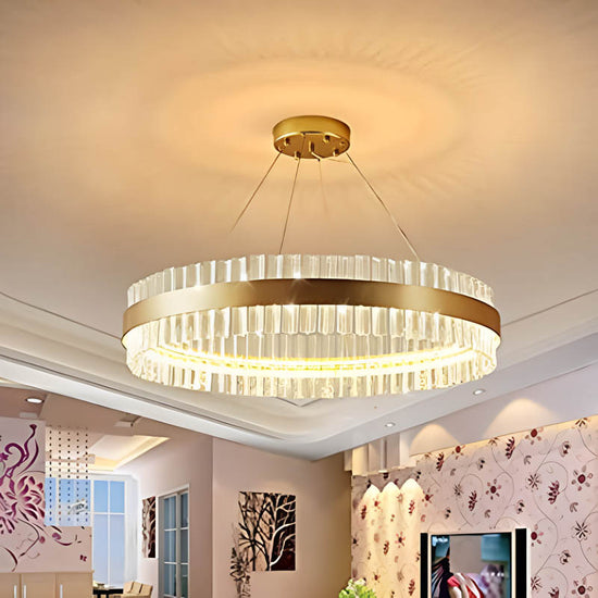 BUY ONLINE Iron LED Crystal Chandelier by Gloss (SR80010/1000) - Best Chandelier for Living Room decor