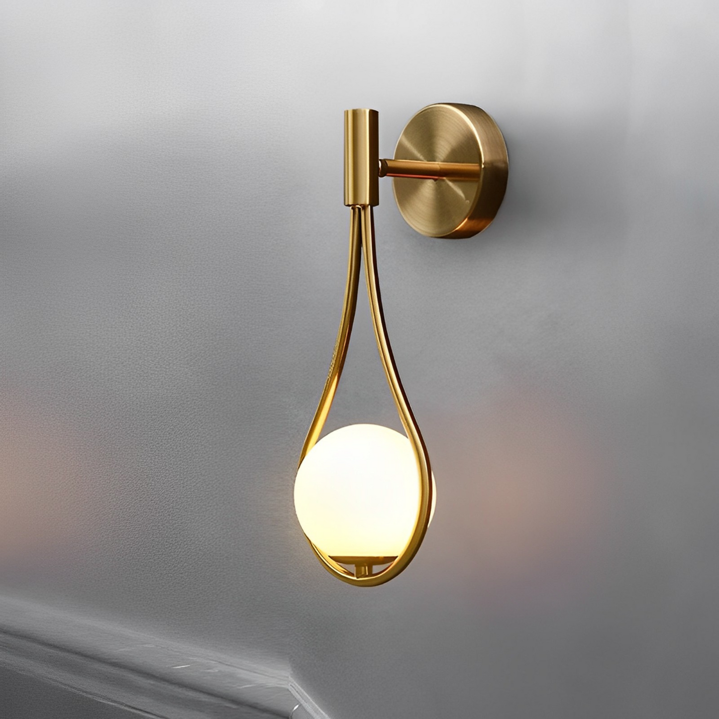 Nordic Metal Glass LED Wall Sconce Lighting Modern E14 Wall Mounted Light Fixture Brass White Lamp Creative Staircase Bedside Lamp, bedroom, Corridor, Hallway by Gloss (WL-B0035)