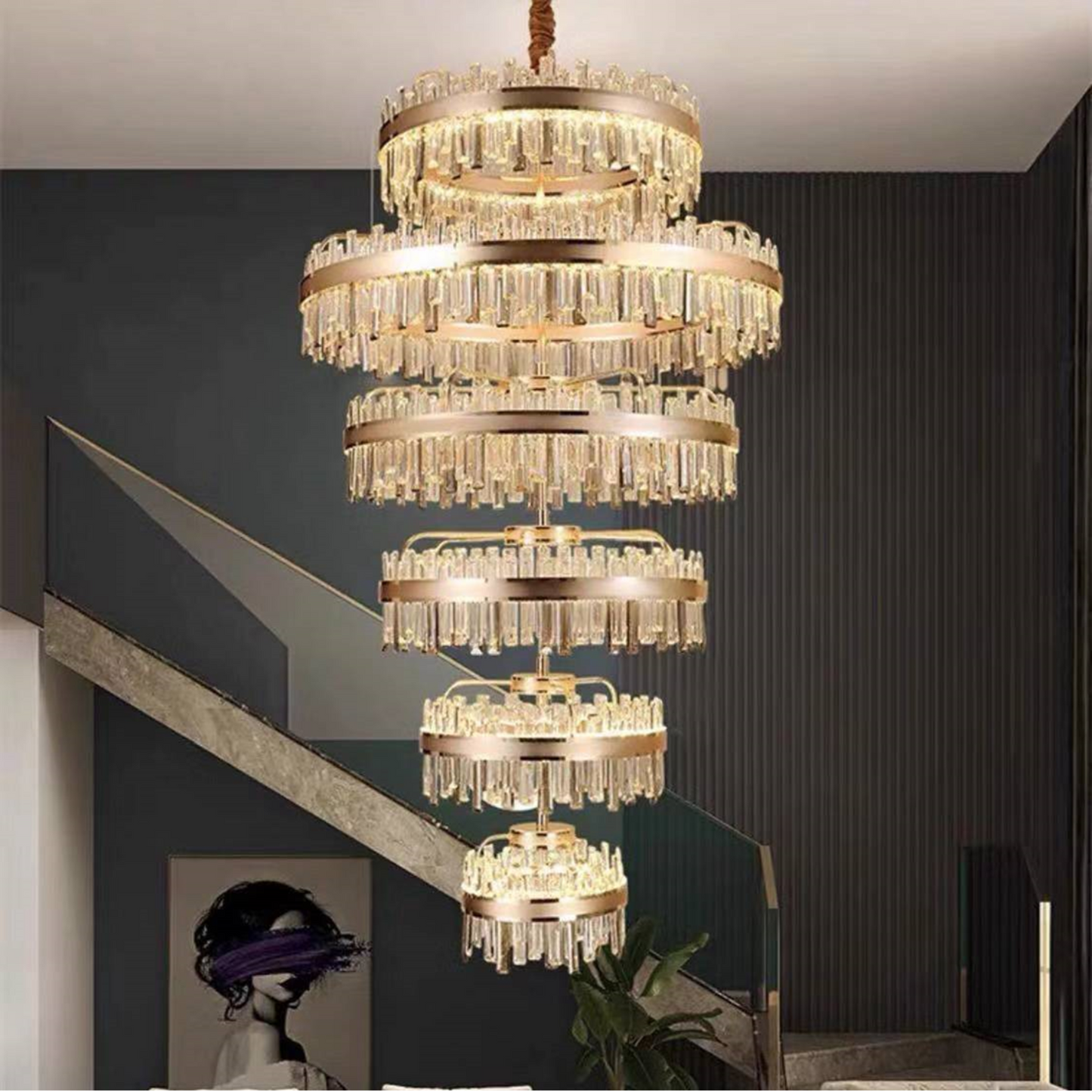 Ethereal Glow Double Height Chandelier by Gloss (XQ-CR001)