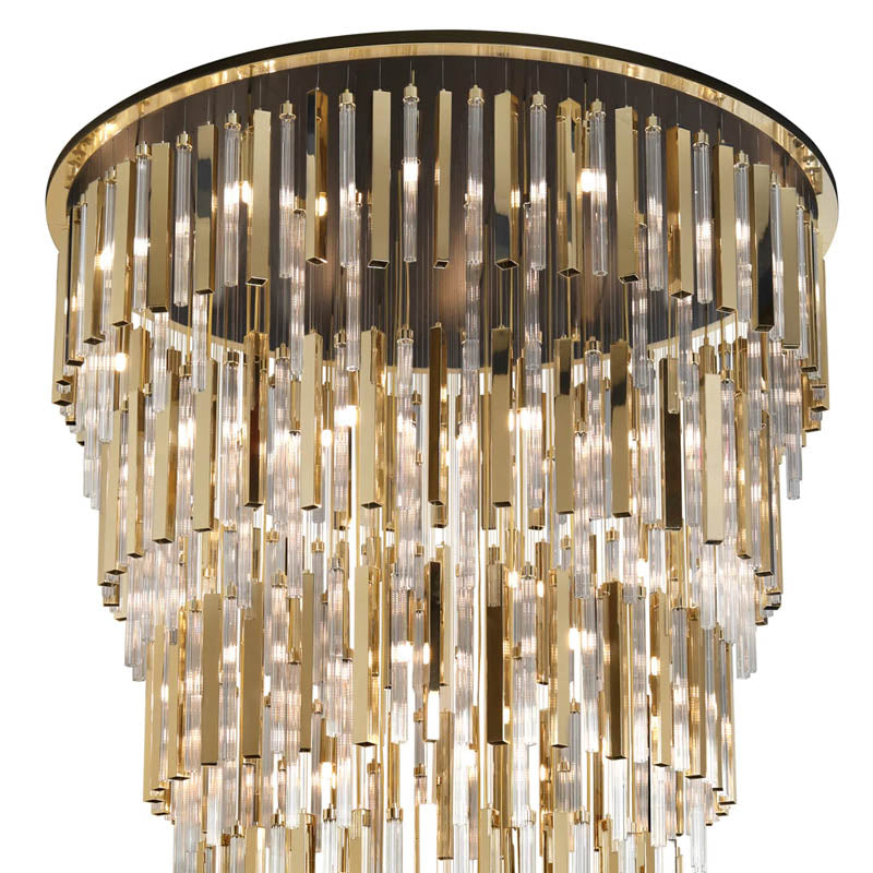 BUY Golden Finish Double Height Chandelier by Gloss (XQ-CR003) - Best Chandelier for home decor