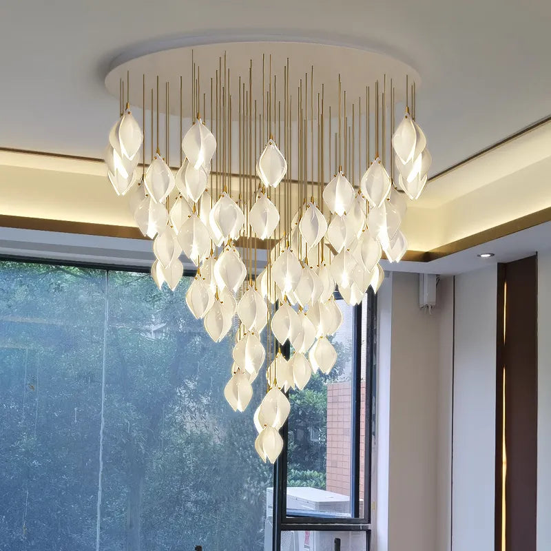 Ceramics Flowers Double Height Chandelier by Gloss (XQ-CR010)