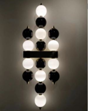 Black and white Glass Ball LED Wall Lamp by Gloss (XQ6026)