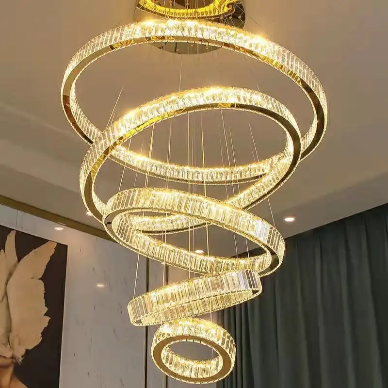 Ring Crystal Double Height Crystal Chandelier by Gloss (2011-5)