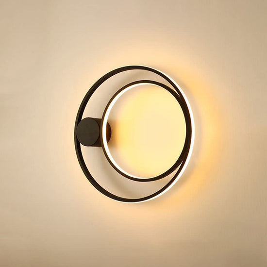 Double Round Bedside LED Wall Light by Gloss (9069)