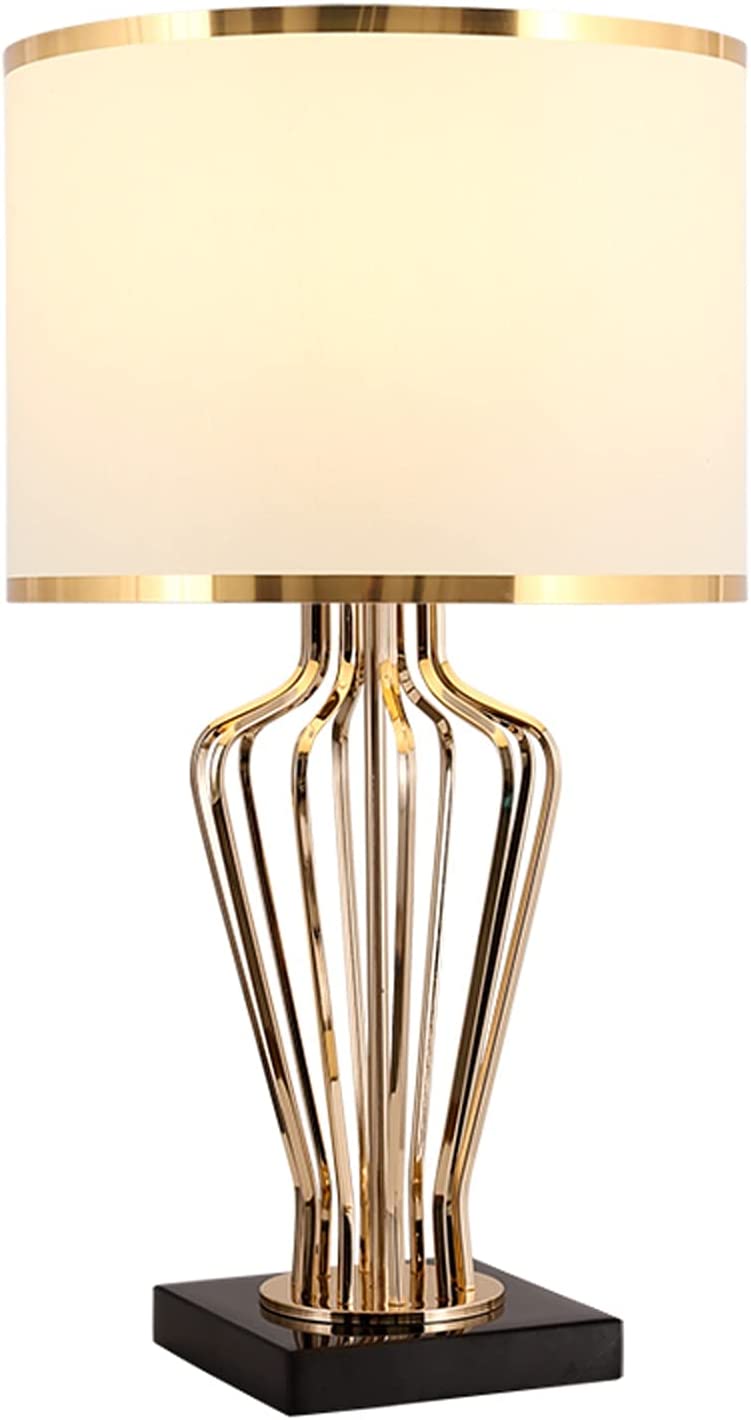 Modern Creative Golden Iron Table Desk Lamps with Fabric Lampshade for Home, Office, bedroom by Gloss (T6839)
