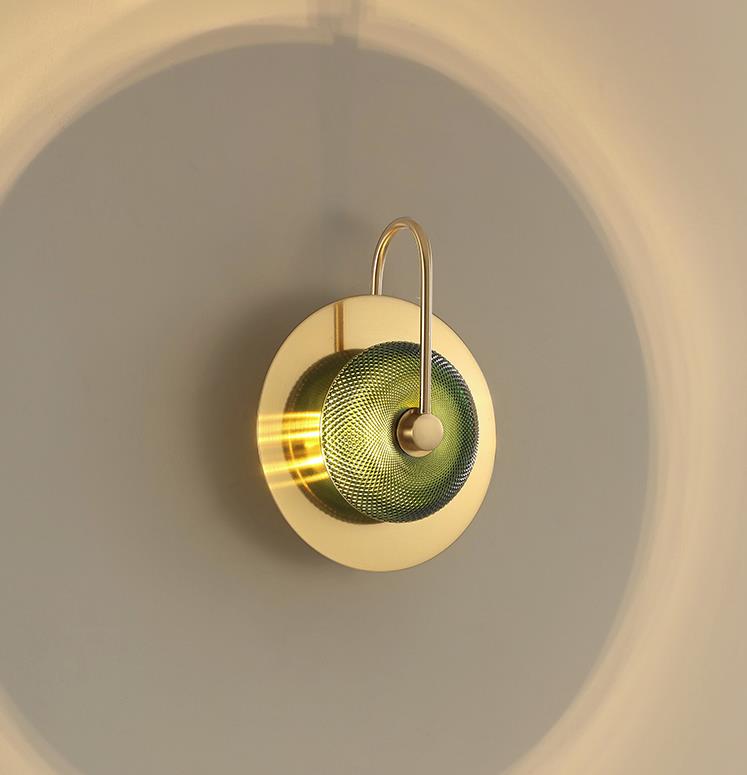 Luxury Dark Green Glass Bedside LED Wall Lamp by Gloss (B830)