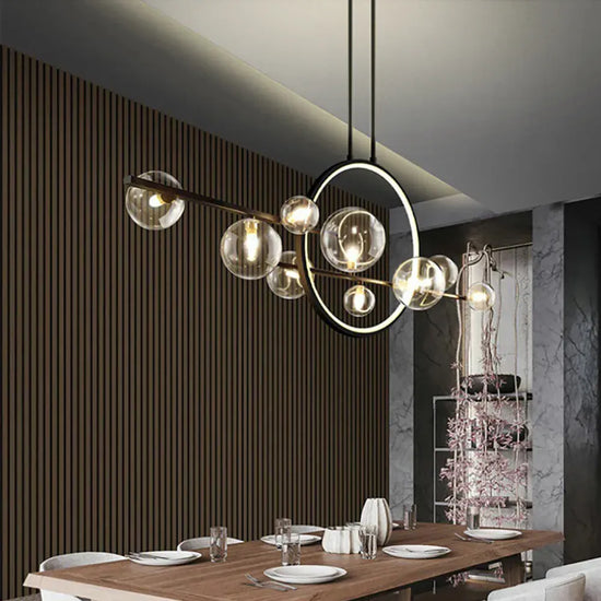 Dining Room Coffee Bar Black or White LED Chandelier by Gloss (L9031)