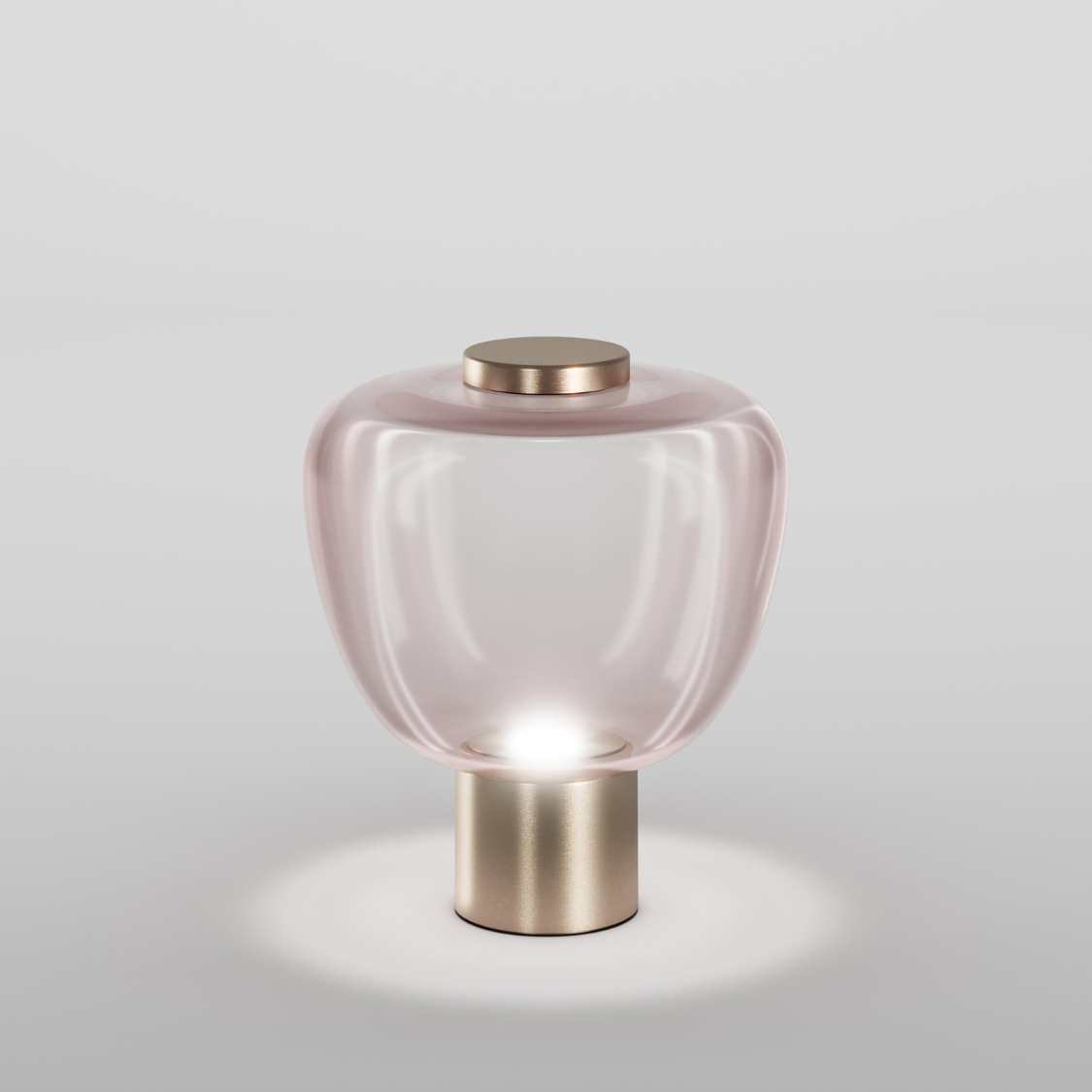 0757/A Luxury Rose Gold And Golden Glass Table Light