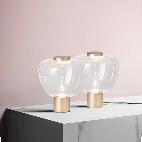 Rose Gold And Golden Glass Table Light by Gloss (0757/A)
