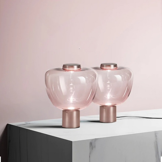 Rose Gold Golden Glass Table Lamp by Gloss (0757/A)