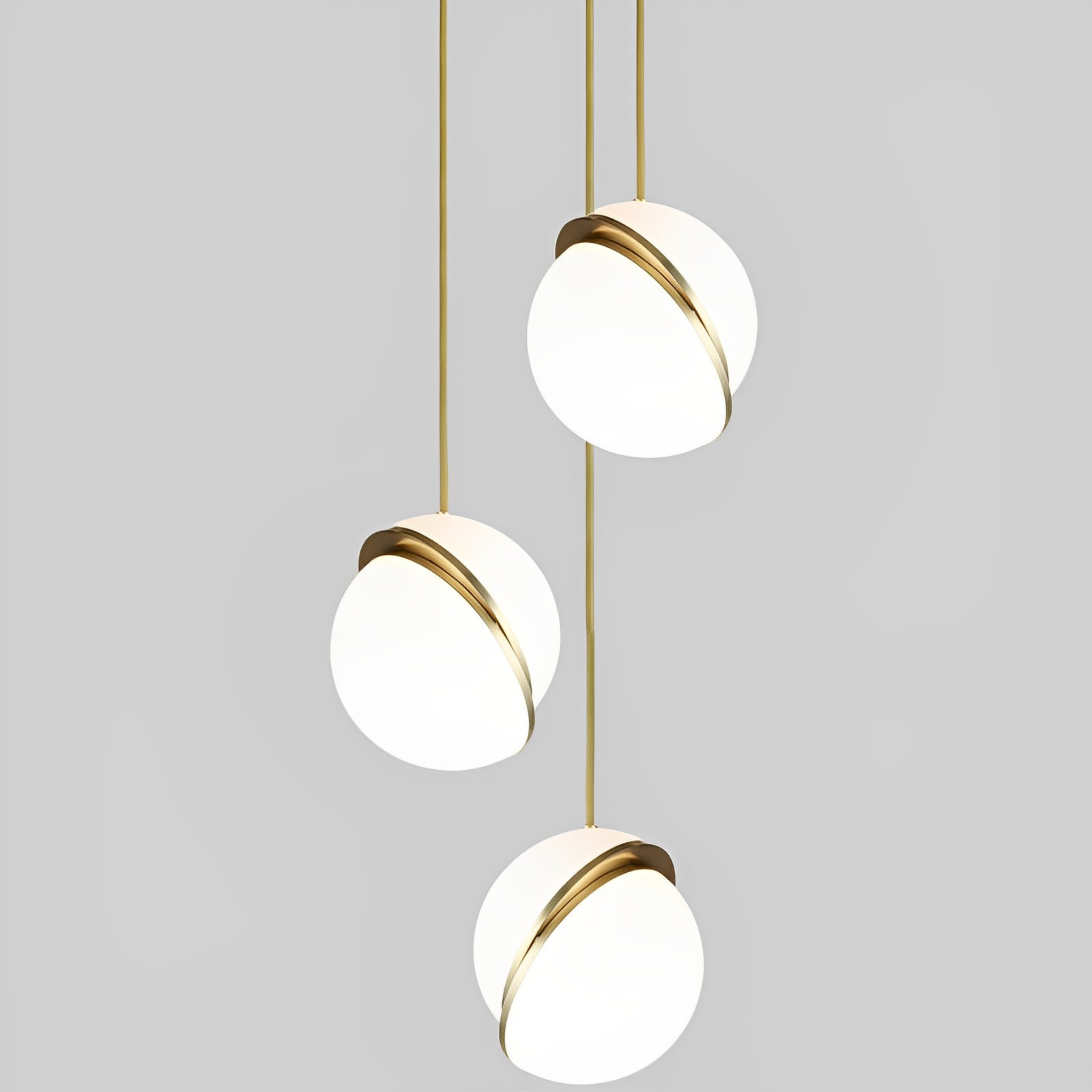 0800/M Premium Nordic Brass White Ball Pendant Lights