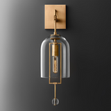 0924/SW Luxury Metal Glass E27 Wall Light with Transparent Glass Golden Body Wall Lamp Fixtures