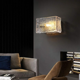 0932 Luxury Water Ripple Metal Glass Wall Light Premium Bedroom Bedside Brass Wall Lamp