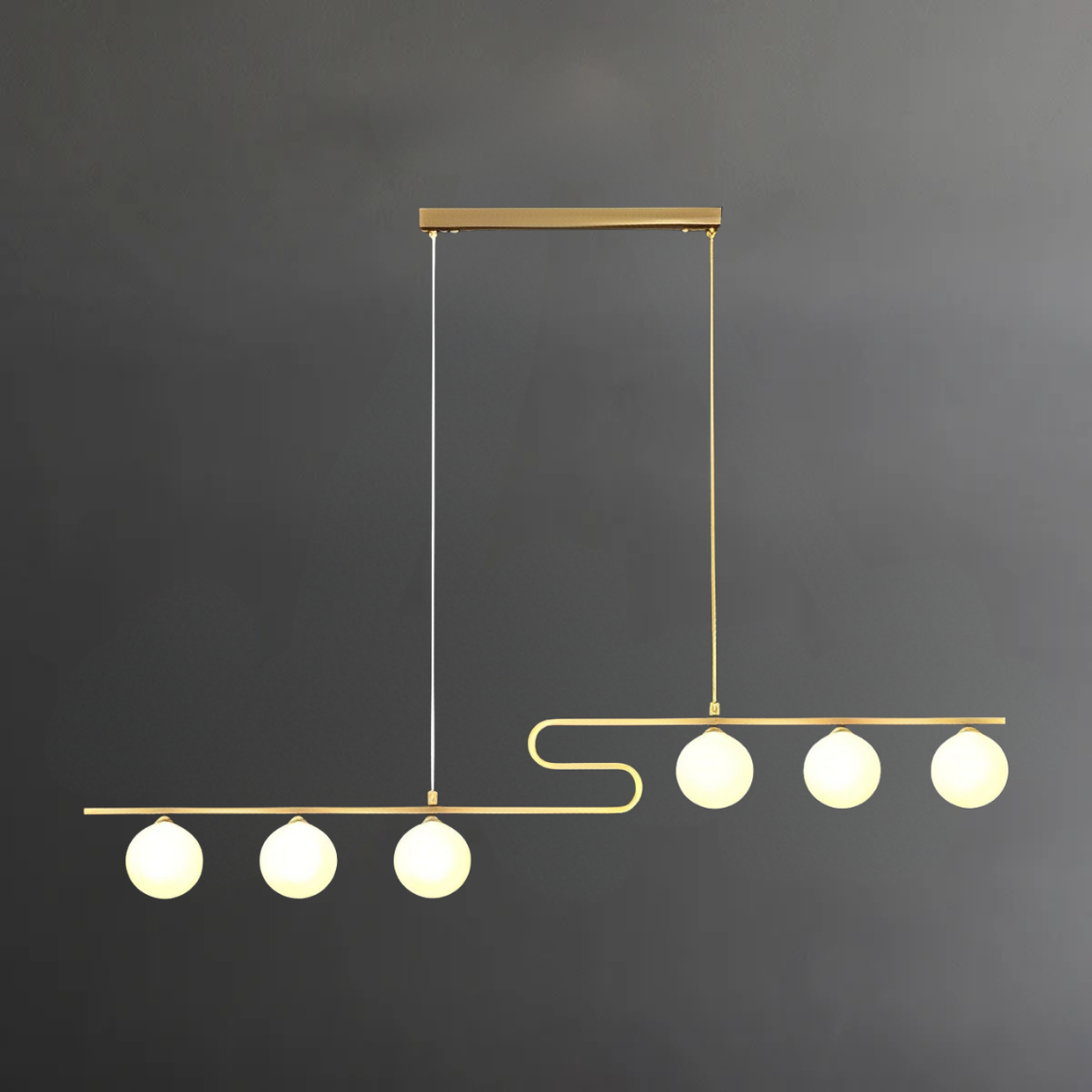 Nordic Golden and White Chandelier by Gloss (0972/6)