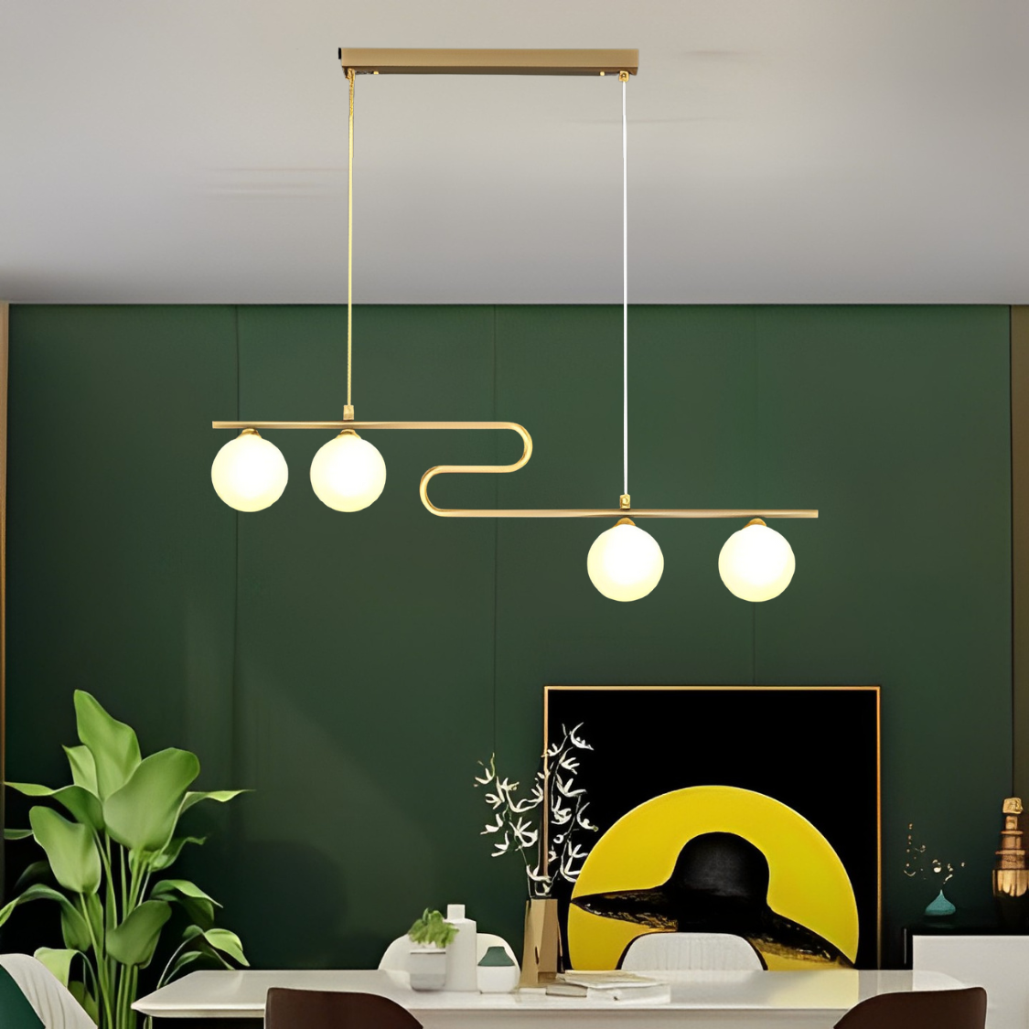 Load image into Gallery viewer, Nordic Golden and White Chandelier by Gloss (0972/4)
