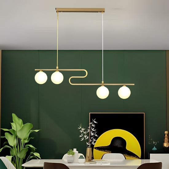 Load image into Gallery viewer, Nordic Golden and White Chandelier by Gloss (0972/4)
