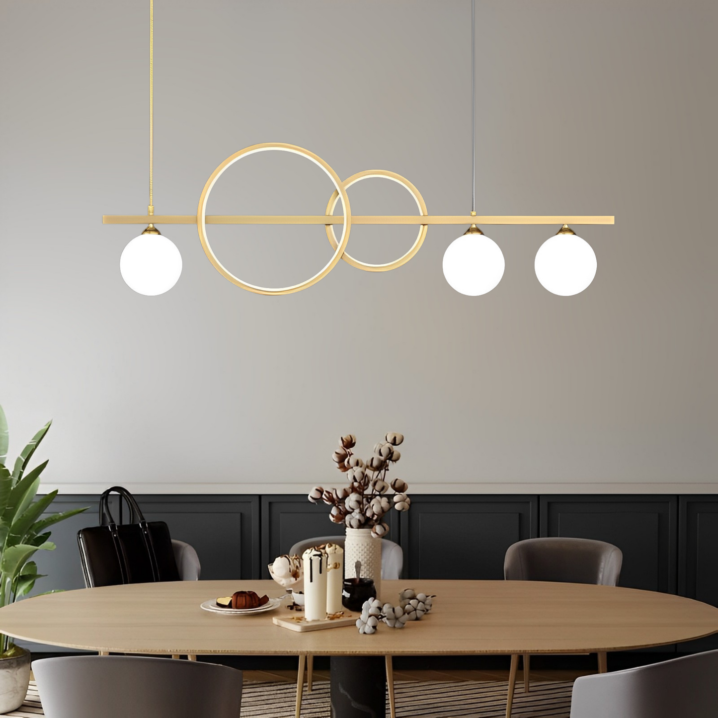 Load image into Gallery viewer, Golden &amp;amp; White Metal Glass Chandelier by Gloss (0978/3)
