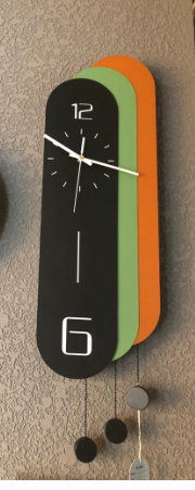 Black, Green and Orange Colour Wall Clock by Gloss (7712)
