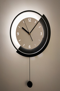 Round Black and White Wall Clock by Gloss (2612)