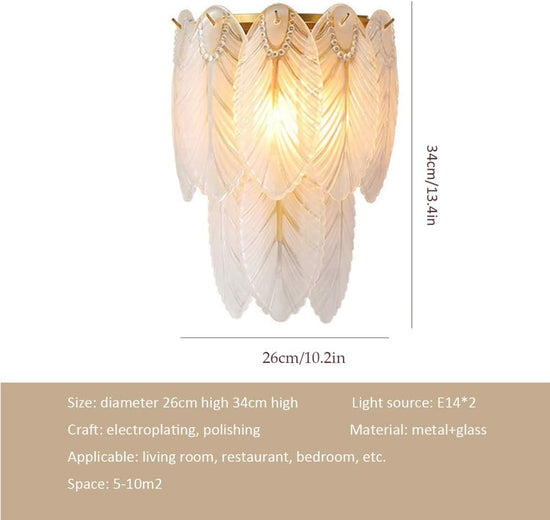 Load image into Gallery viewer, Feather Leaf Wall Light by Gloss (AM5005-W)
