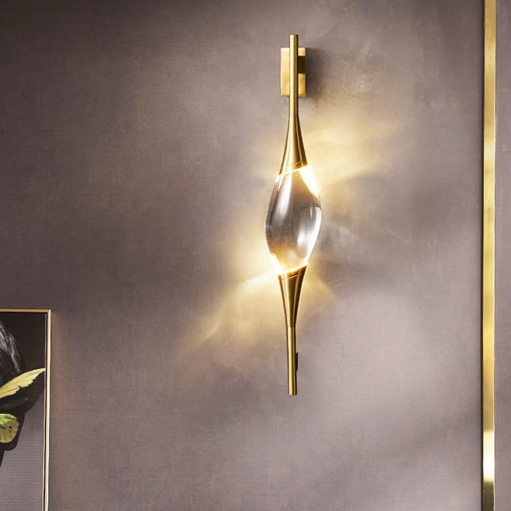 Load image into Gallery viewer, Gold with Clear Glass Led Wall Light by Gloss (MB8801-1L)
