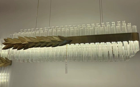 Stainless Steel With Glass Chandelier by Gloss (XQ6009)