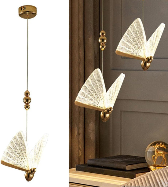 Load image into Gallery viewer, Butterfly Metal Acrylic Pendant Light by Gloss (6326/S)
