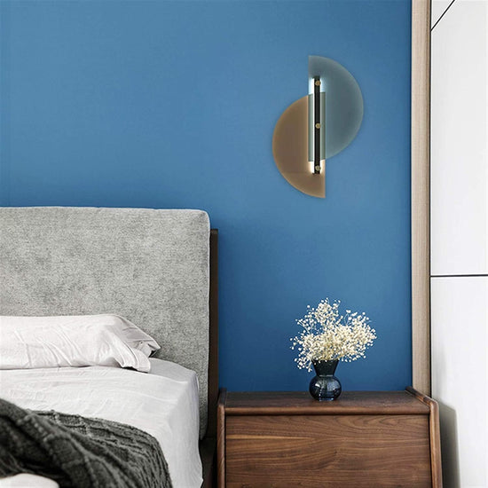 Pink & Blue Glass Bedside Led Wall Lamp by Gloss (B812)