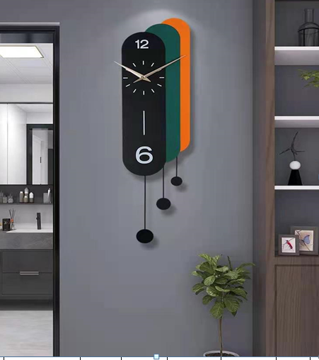 Black, Green and Orange Colour Wall Clock by Gloss (7712)