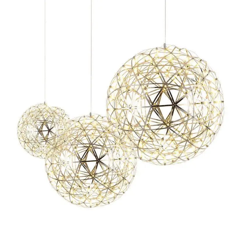 800/2 Luxury Modern Decorative Round Iron Spark Flower Ball Chandelier