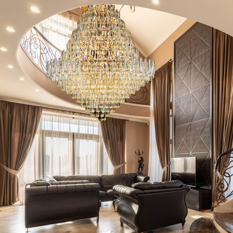 Shop Premium K9 Crystal Metal Chandelier by Gloss (8188) - Best Chandelier for Living Room decor